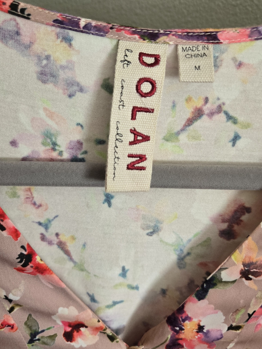dolan Pink Multi Floral V-Neck Ruffle Sleeve Top - Picture 3 of 5